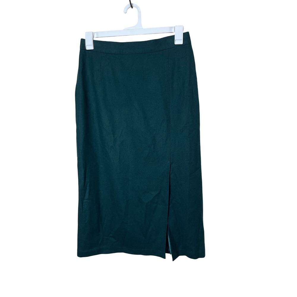 Vintage Sag‎ Harbor Wool Pencil Skirt Women's Size 16 Green Career Business
